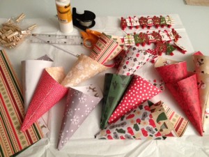 calendrier avent cône papier scrapbooking